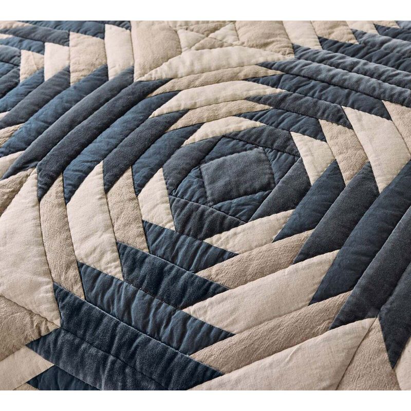 Pottery Barn Aubrey Quilt Steel Blue - Queen image number 1